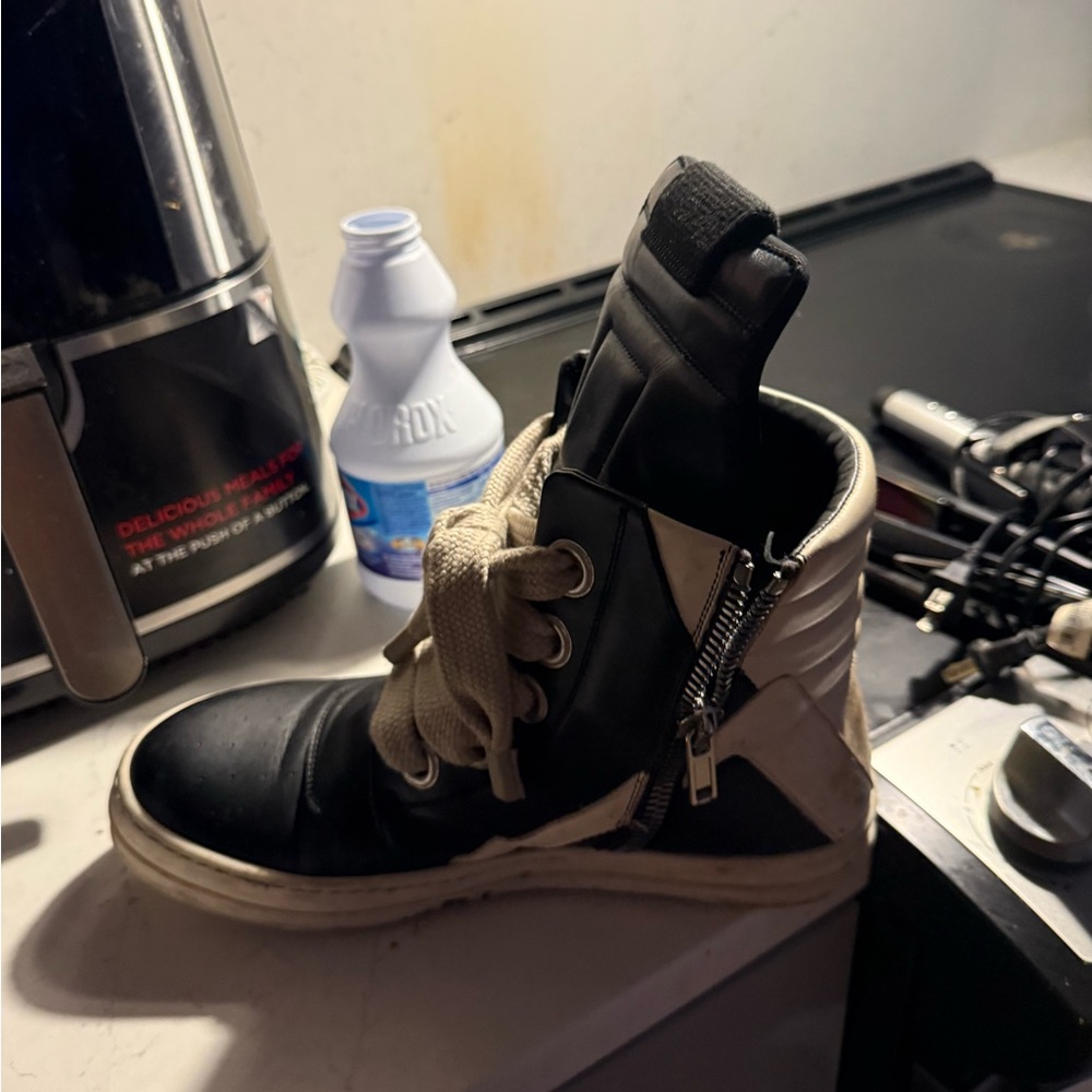 Rick Owens Black and White Chukka Boots